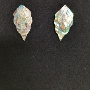 Pretty Abalone Shell leaf earrings